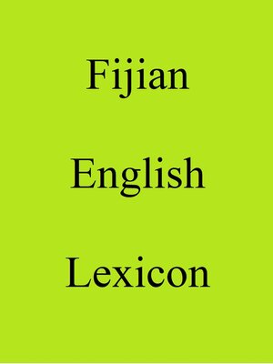cover image of Fijian English Lexicon